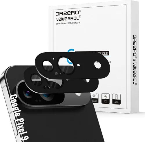 Vista 68 de Orzero Paquete de 2 protectores de lente de cámara compatibles con Google Pixel 9 Pro XL, protector de cámara de metal y vidrio de alta calidad