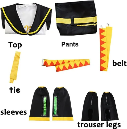Vista 4 de Disfraz de cosplay, traje de cosplay, uniforme unisex, juego de rol, conjunto completo de fiesta