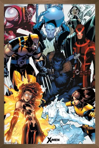 Vista 13 de Trends International Marvel Comics - The X-Men - Collage Wall Poster, 14.725" x 22.375", Barnwood Framed Version Versión enmarcada Barnwood