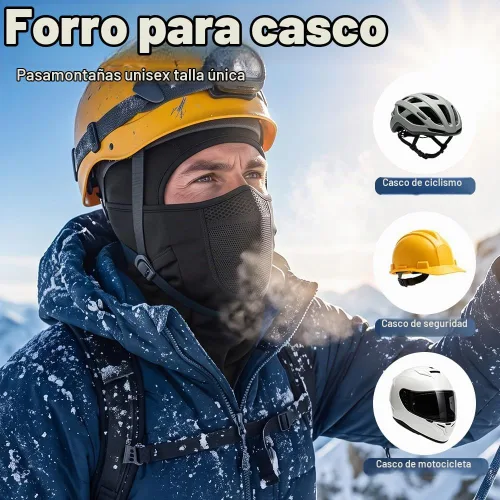 Vista 4 de Ski Mask Balalclava Windproof Face Mask Warm Fleece Neck Cover for Cold Weather Helmet Hood for Men & Women A01-negro