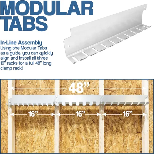 Vista 2 de Fulton Woodworking Tools Surtido de soportes de abrazaderas modulares con 1 estante de abrazadera F • 1 barra / paralelo 1 cada estante