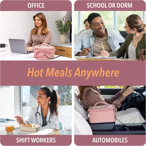 Vista 4 de Bentgo Heat - Bolsa de Almuerzo Eléctrica y Calentador de Alimentos para Recalentar Comidas en el Coche, en el Trabajo y Más - Caja de Almuerzo
