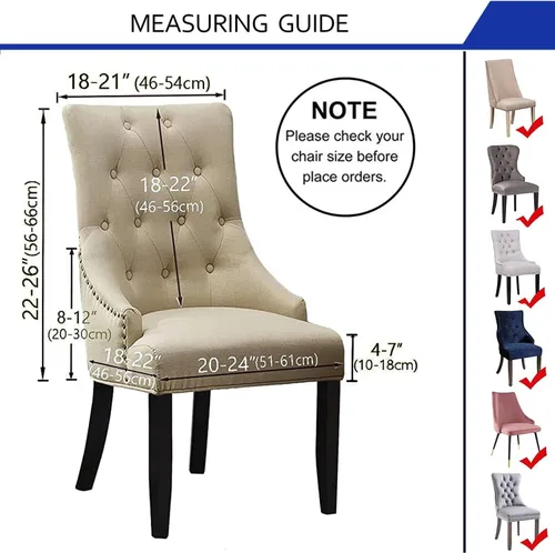 Vista 3 de Funda para silla de comedor de tela jacquard, funda para silla de respaldo de alta elasticidad, funda protectora de asiento para silla de comedor