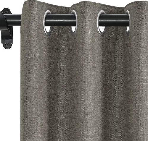 Vista 11 de Fcosie Cortinas opacas de lino 100 % opacas de 50 pulgadas de ancho x 63 pulgadas de largo, paneles de cortina con ojales para sala de estar