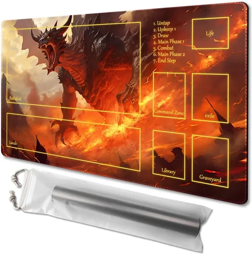 Vista 41 de Tapete de juego MTG tamaño 24x14 pulgadas, bolsas de almacenamiento gratuitas, respaldo antideslizante, impresión, ideal para entusiastas