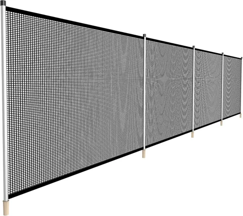 Vista 3 de Windscreen4less - Valla de seguridad para piscinas enterradas, valla de seguridad desmontable con mangas de postes, panel de valla de patio