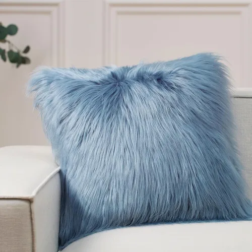 Vista 27 de Fundas de cojín Phantoscope serie de lujo, fundas de cojín de piel sintética estilo Mongolia, para sofá, cama y silla