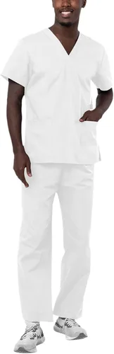 Vista 28 de Adar Uniforms Conjunto de ropa médica unisex universal - Juego de ropa médica unisex con cordón Negro