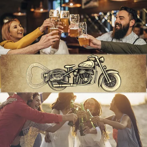 Vista 2 de Regalos de cerveza de motocicleta para hombres, papá, él, abrebotellas de cerveza vintage para motocicleta, regalos del día del padre para hombres
