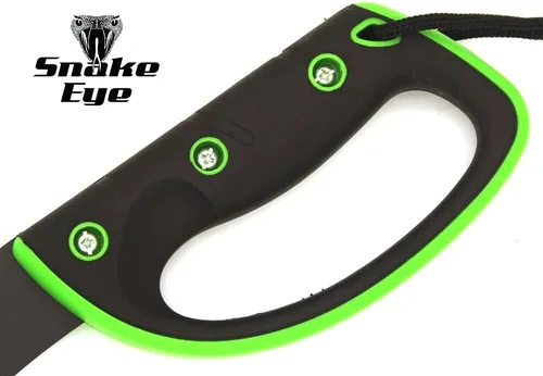 Vista 3 de Snake Eye Tactical Machete de hoja fija Full-Tang con vaina para caza, camping, pesca al aire libre (BK-GN)