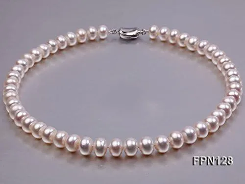 Vista 5 de JYX Collar de perlas blancas naturales de 18 pulgadas, aleación, FPN003-11