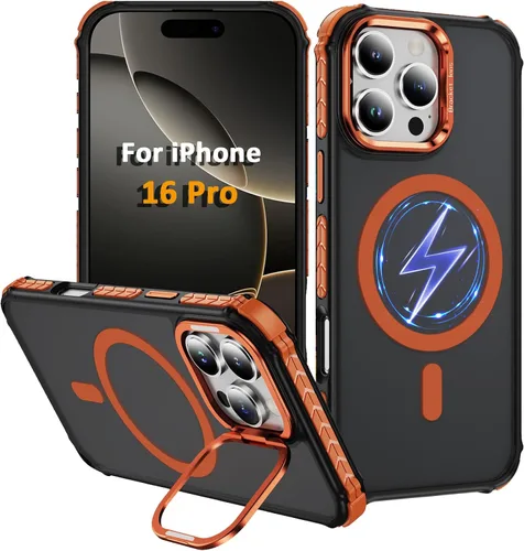Vista 19 de Funda KETGII para iPhone 13, para iPhone 14, compatible con MagSafe, carga inalámbrica, resistente, a prueba de golpes, pata ajustable, delgada