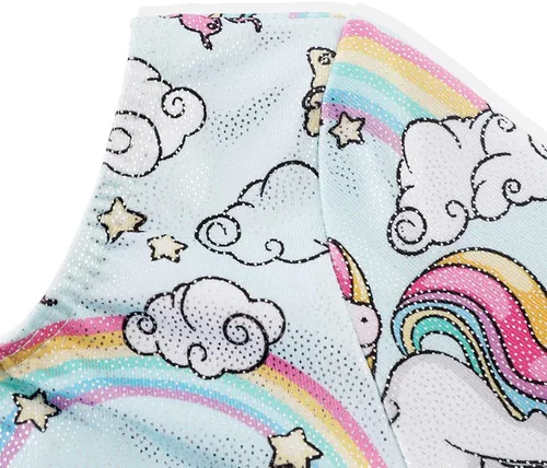 Vista 95 de HOZIY - Leotardos de manga larga para niñas, de gimnasia, para niños pequeños, trajes florales de unicornio, galaxia, arco iris, patrón de rayas