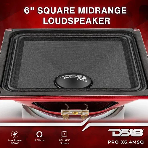 Vista 2 de DS18 PRO-X6.4MSQ 6.5X6.5'' Altavoz cuadrado de rango medio 5000 vatios 250W RMS 4 ohmios (1 altavoz)