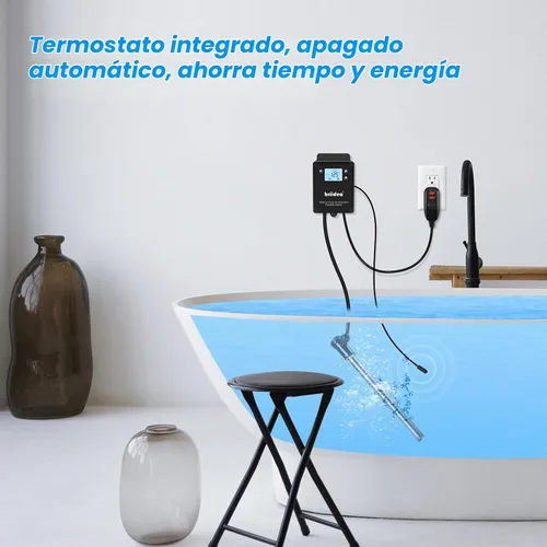 Vista 6 de briidea - Calentador de agua de inmersión de titanio de 1500 W con termostato, calentador líquido totalmente sumergible con sensor de temperatura