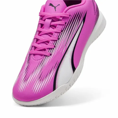 Vista 5 de Zapatillas de Fútbol Sala para Niños Puma Ultra Play Blanco Rosa oscuro Infantil Unisex