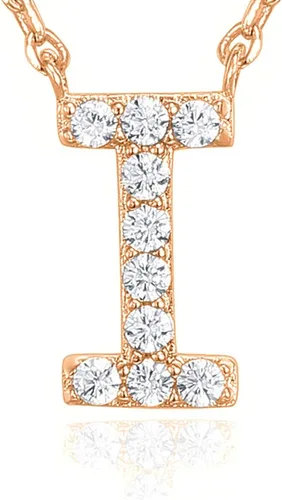 Vista 90 de PAVOI 14K White Gold Plated Cubic Zirconia Initial Necklace Letter Dainty Necklaces for Women