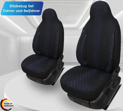 Vista 2 de BREMER SITZBEZÜGE Measure Pilot Seat Covers Compatible with Motorhome Ducato Weinsberg Adria Dethleffs Accessories,Set of 2 Protective Covers Black