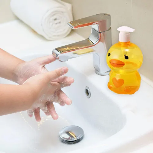 Vista 4 de Surakey Dispensador automático de jabón de 16.9 fl oz, dispensador de jabón líquido sin contacto espumoso para niños, dispensador de jabón de manos