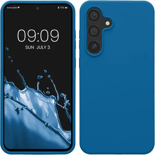 Vista 205 de kwmobile Funda compatible con Samsung Galaxy S9 - Funda de silicona TPU con acabado suave - Blue Reef