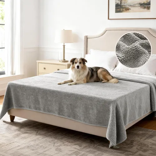 Vista 9 de H.VERSAILTEX Funda Antideslizante para Sofá de Mascotas Protector de Cama de Perro de Chenilla Funda de Sofá Gruesa y Suave Apta para Mascotas