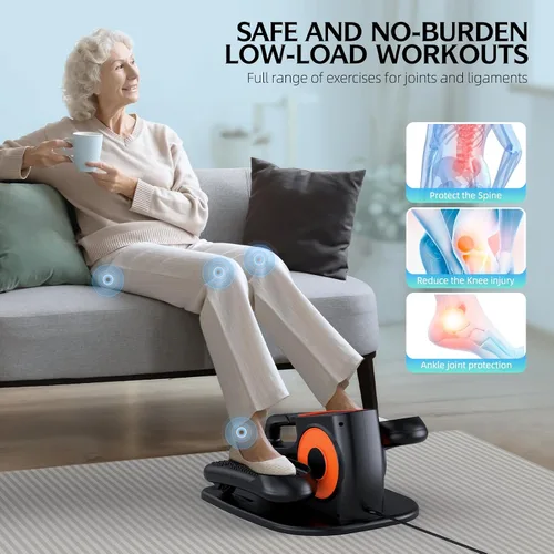 Vista 5 de Under Desk Elliptical Machine, Electric Ellipse Leg Exerciser While Sitting for Seniors, Quiet Portable Elliptical Machine with 12 Adjustable