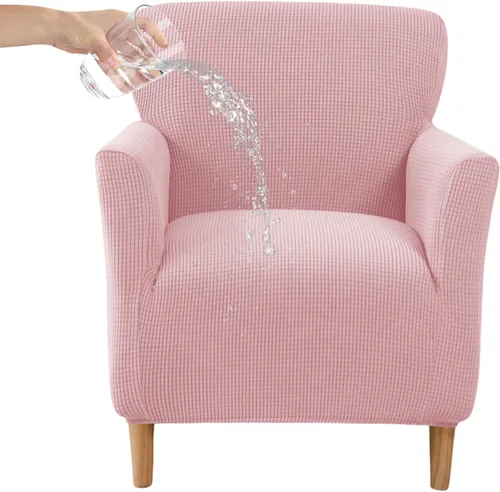 Vista 52 de CRFATOP - Funda elástica para sillón de mediados de siglo moderno de 1 pieza, fundas de silla de acento de jacquard con brazos, fundas de silla