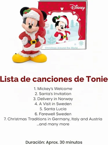 Vista 5 de Tonies Figura de juguete de audio navideña de Mickey Mouse de Disney's Christmas Around The World