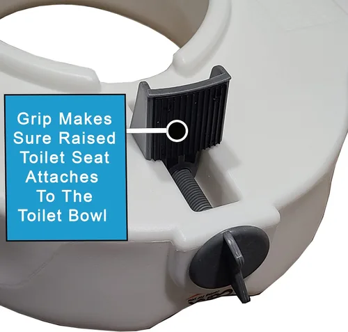 Vista 7 de Carex Asiento de inodoro elevado de 4.5 pulgadas con brazos, soporta hasta 300 libras de capacidad, eleva y eleva el asiento de inodoro