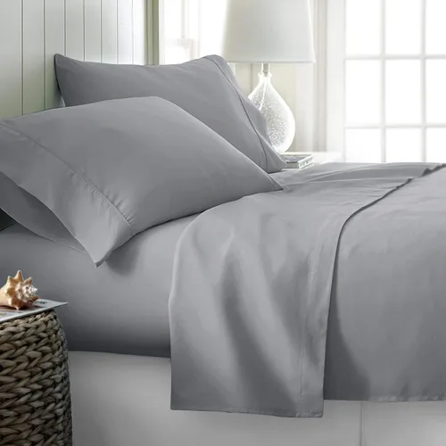 Vista 9 de TREND BEDDING MART - Juego de sábanas de 415 hilos - 100% algodón Pima peruano -Juego de sábanas de 4 piezas, sólido para colchones de 16 pulgadas