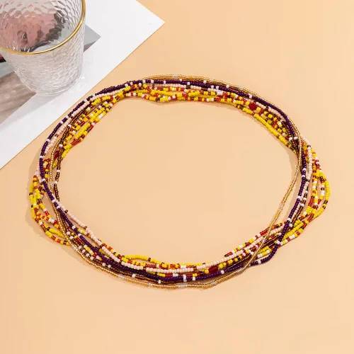 Vista 4 de Cadenas de cuerpo de cintura con cadena de perlas en capas