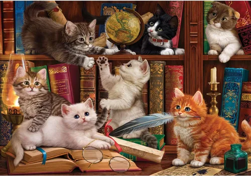 Vista 6 de Anatolian Puzzle - Tocador de gatos, rompecabezas de 260 piezas, #3344