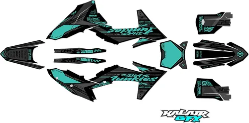 Vista 7 de Kit de gráficos para KTM Motocross 4-Stroke 250 SX-F, 350 SX-F y 450 SX-F (2023) Rugged Series Cyan 16 Mil - Adhesivo para motocicleta Dirt Pit