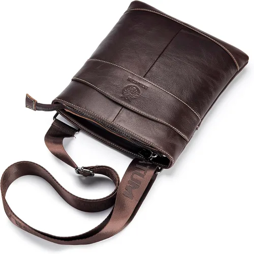 Vista 4 de LUKZIJAES Bolso de mensajero de cuero genuino para hombre, bolso de hombro con solapa, estilo vintage, cocodrilo, en relieve, bolso de negocios