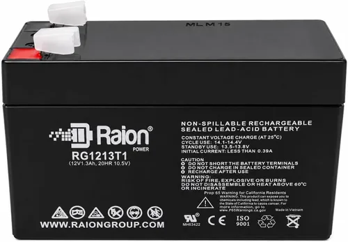 Vista 6 de Raion Power - Batería AGM SLA de 12 V 1.3 Ah, terminal F1 - Reemplazo para puertas de mascotas de alta tecnología, ML1.3-12, EXP1213, B3V1A