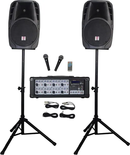 Vista 10 de Rockville - Paquete de Sistema PA Mezclador/Amp