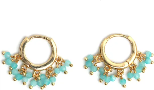 Vista 13 de Gempires Aretes de Cuentas de Piedras Preciosas Naturales de Cristal Ligeros Elegantes Hechos a Mano Joyería Hipoalergénica Chapada en Oro Diseño
