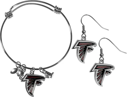 Vista 10 de Siskiyou Sports NFL womens Dangle Earrings and Charm Bangle Bracelet Set