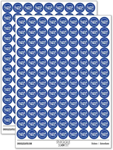 Vista 6 de Más de 200 pegatinas redondas sin gluten, acabado brillante, tamaño de 0.50 pulgadas, color negro