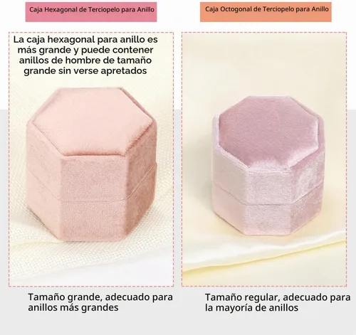Vista 7 de WantGor Caja del anillo de la joyería del terciopelo, 3 ranuras anillo Beige
