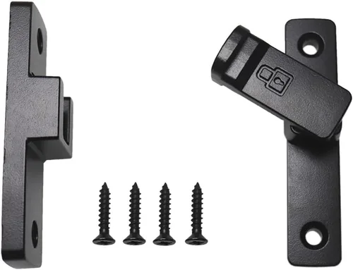 Vista 3 de ETEKJOY Pestillo de cerradura abatible resistente de 90/180 grados para puerta deslizante/oscilante, portón, granero, garaje, jardín, valla, Negro