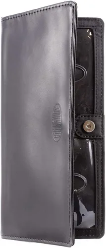 Vista 7 de Big Skinny Billetera ejecutiva de piel para mujer con pliegue doble, porta hasta 40 tarjetas