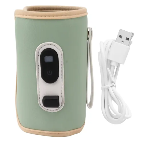 Vista 6 de Calentador de biberones USB, portátil, 5 velocidades, ajustable, para leche materna (verde)