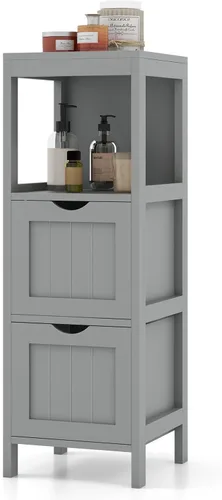 Vista 10 de Giantex Organizador de baño y armario de almacenamiento, soporte organizador de almacenamiento con 2 cajones extraíbles, dispositivo anti-caída