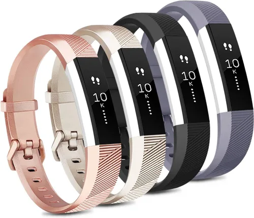 Vista 4 de Tobfit Paquete de 4 correas compatibles con Fitbit Alta/Alta HR, pulseras de repuesto de silicona suave deportiva para mujeres y hombres (S, negro)