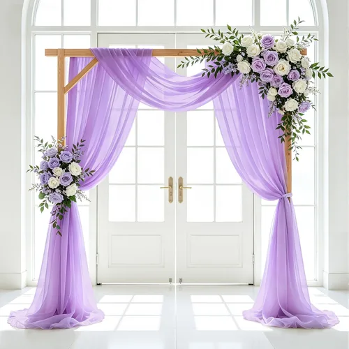 Vista 9 de FUHSY Tela de Drapeado Dorada para Arco de Boda 20 PIES 1 Panel Tela de Gasa Cortinas de Tela para Telón de Fondo de Arco de Boda Cortinas de Techo