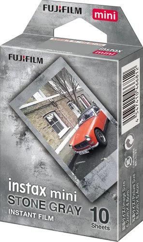Vista 2 de Fujifilm instax Mini Stone Gray película con 10 fotos Gris