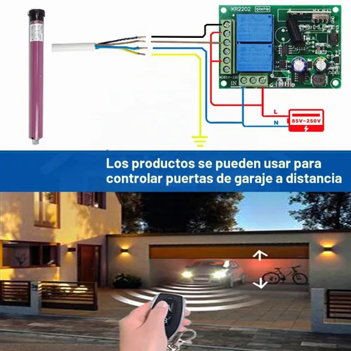 Vista 5 de AC 110V 120V 220V Control remoto inalámbrico RF interruptor de relé universal 2-Ch receptor con 2 transmisores para abridores de puertas de garaje