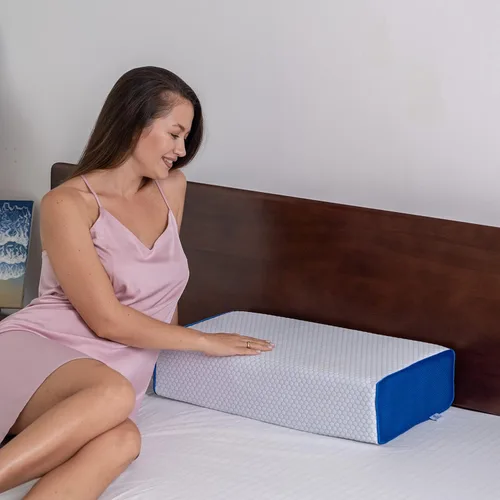 Vista 7 de Almohada cúbica para personas que duermen de lado, altura ajustable de 4 a 5 pulgadas, espuma viscoelástica refrescante, almohada cervical