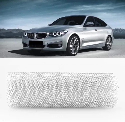 Vista 7 de Durable Aluminium Alloy Car Grille for Universal Fit Prevents Destruction for Vehicle Interior, Silver 40 x 13 Inches